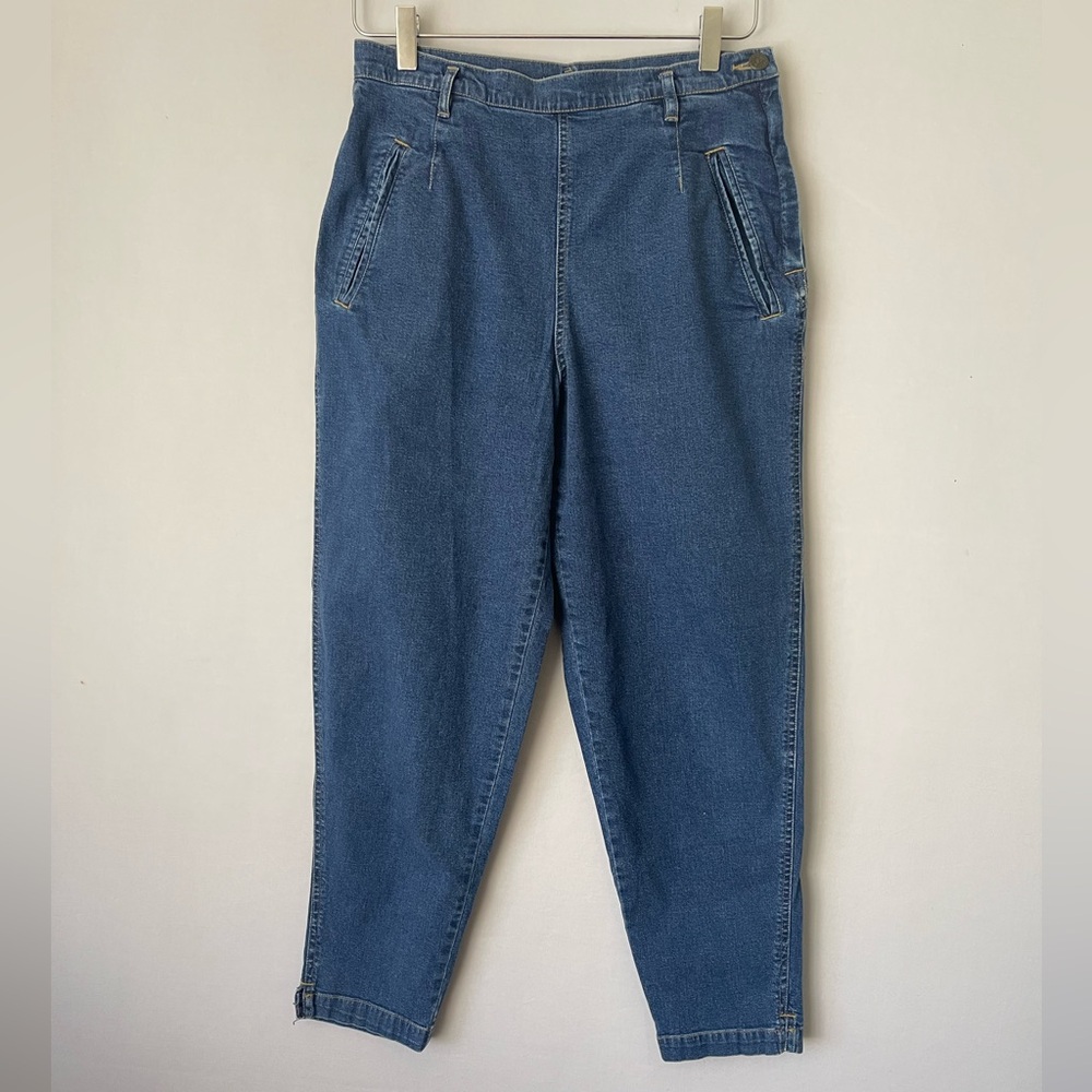 Vintage Liz‎ Claiborne Pedal Pusher 80s Capri Blue Jeans P12
